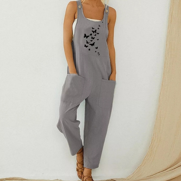 unbranded Pants - Butterfly Lightweight Romper with Pockets
